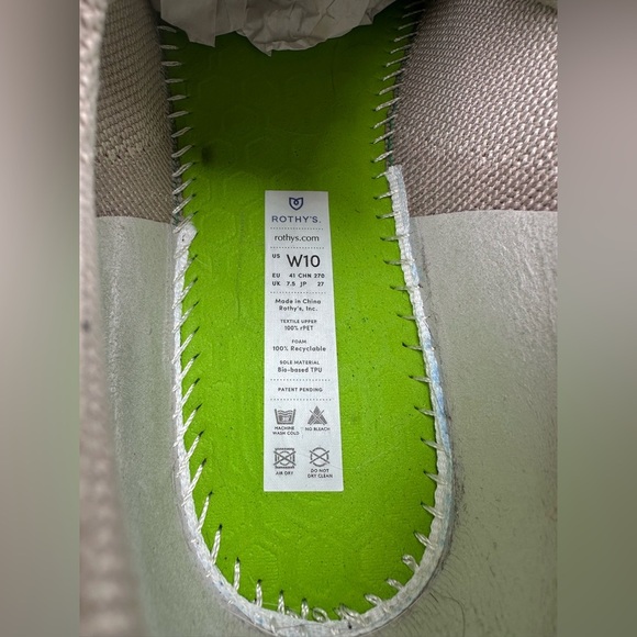 ROTHY’S Women’s 10 Light Gray Lace Up Sneaker Tennis Shoe Washable EXCELLENT! - Picture 12 of 13